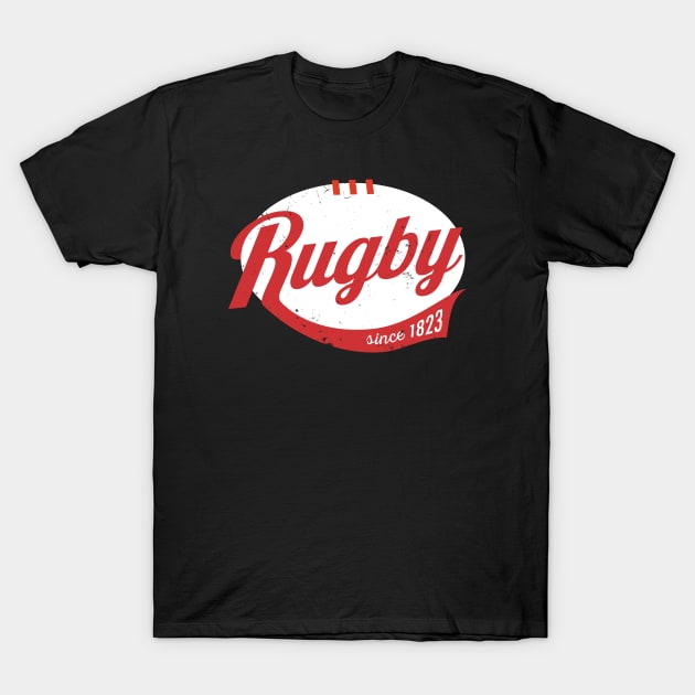 Cool rugby logo type distressed T-Shirt by atomguy